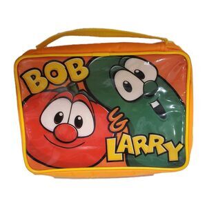 Vintage Veggie Tales Bob & Larry Bible Book Cover Carrying Storage Case Zip